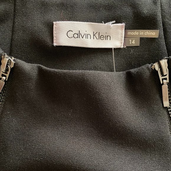 Calvin Klein NWT Black Sleeveless Sleeth Dress w front zippers size 14 - Picture 4 of 8